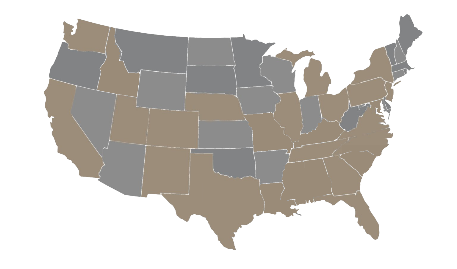 USA map with two colors